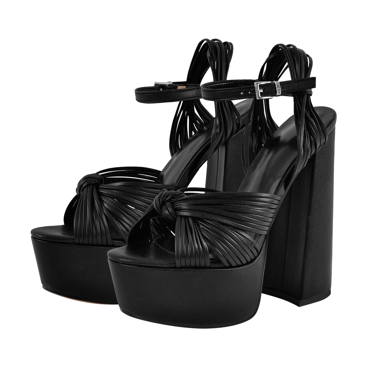 Platform Buckle Strap Chunky Heel Sandals - Onlymaker
