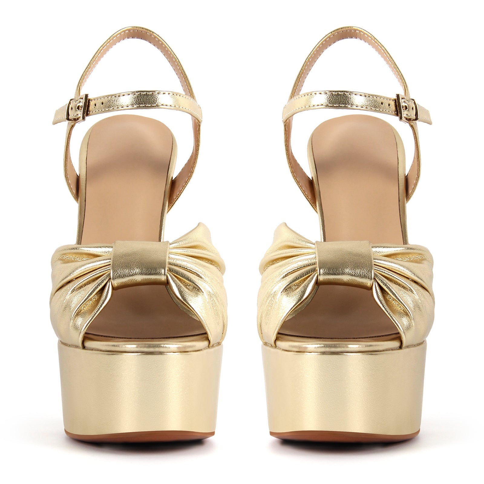 Platform Bowknot Buckle Strap Chunky Heel Sandals - Onlymaker