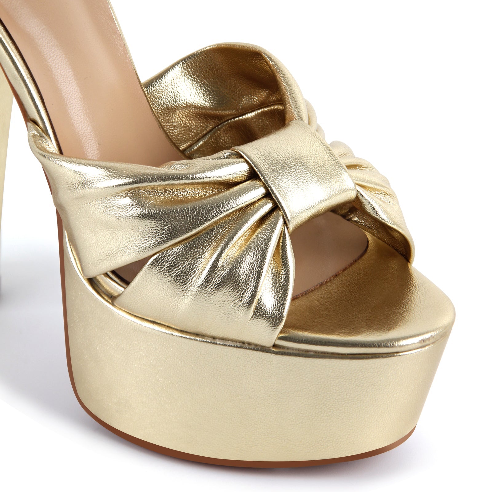 Platform Bowknot Buckle Strap Chunky Heel Sandals - Onlymaker