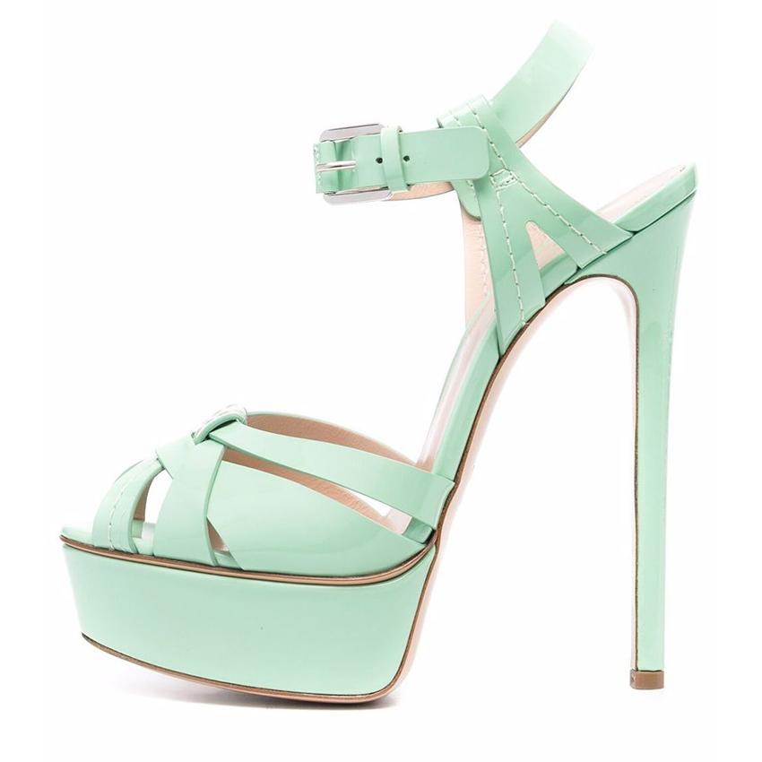 Peep Toe Platform Buckle Strap Sandals - Onlymaker