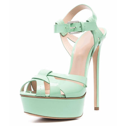 Peep Toe Platform Buckle Strap Sandals - Onlymaker