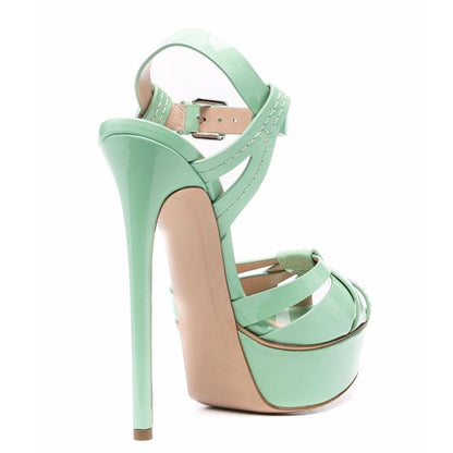 Peep Toe Platform Buckle Strap Sandals - Onlymaker