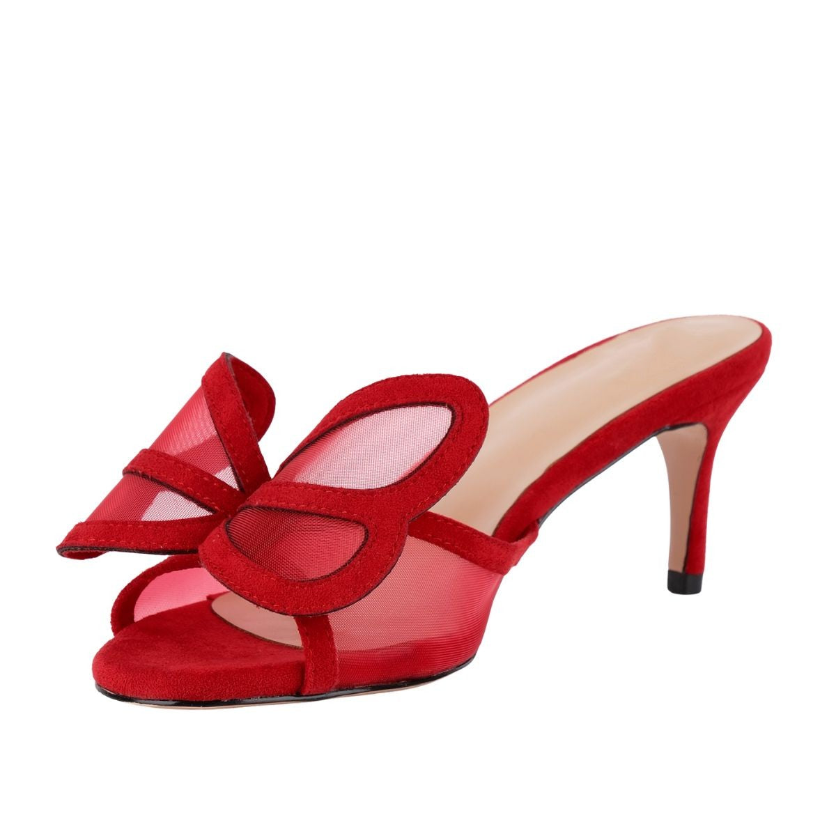 Mesh Butterfly Suede Sandals Mules - Onlymaker