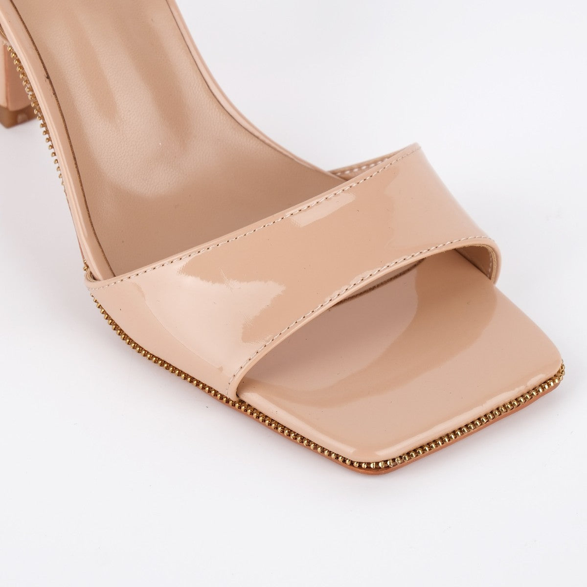 Square Toe Zipper Edge Trim Ankle Strap Sandals - Onlymaker