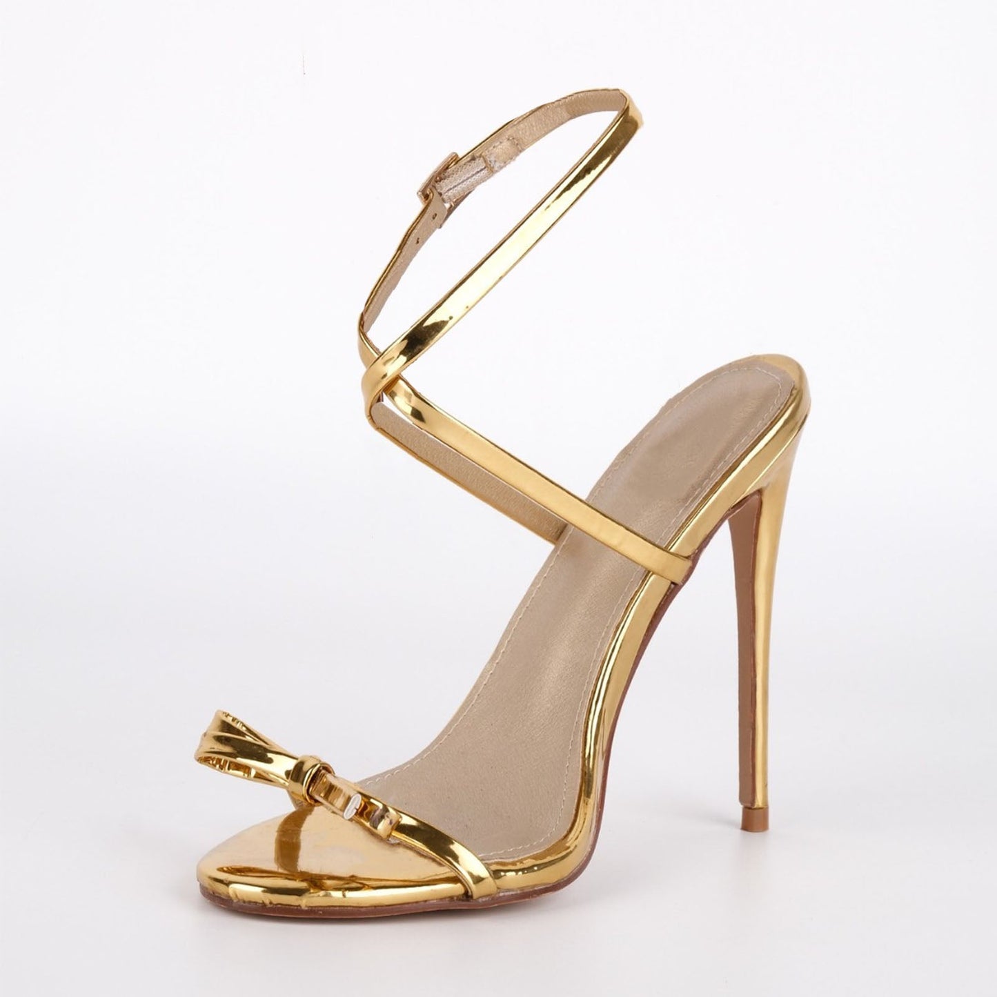 Round Toe Bow Cross Strap Sandals - Onlymaker