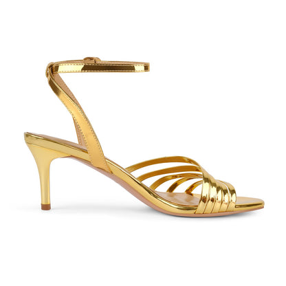 Round Toe Ankle Strap Patent Sandals - Onlymaker