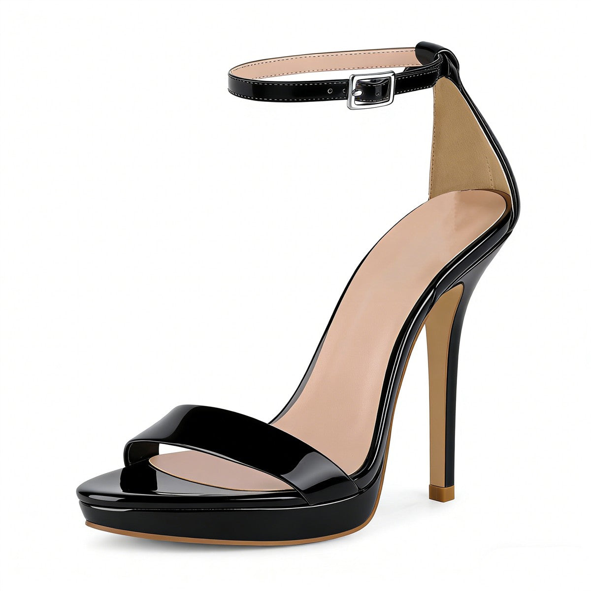 Low Platform Ankle Strap Stiletto Sandals - Onlymaker