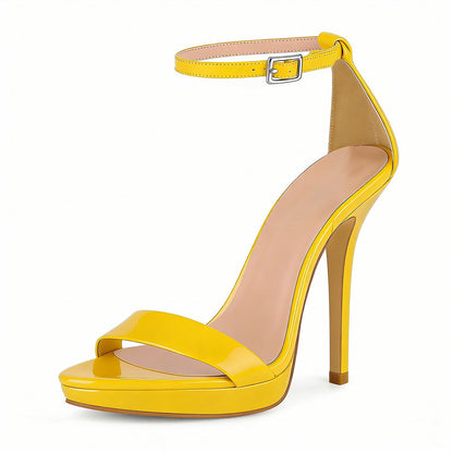 Low Platform Ankle Strap Stiletto Sandals - Onlymaker