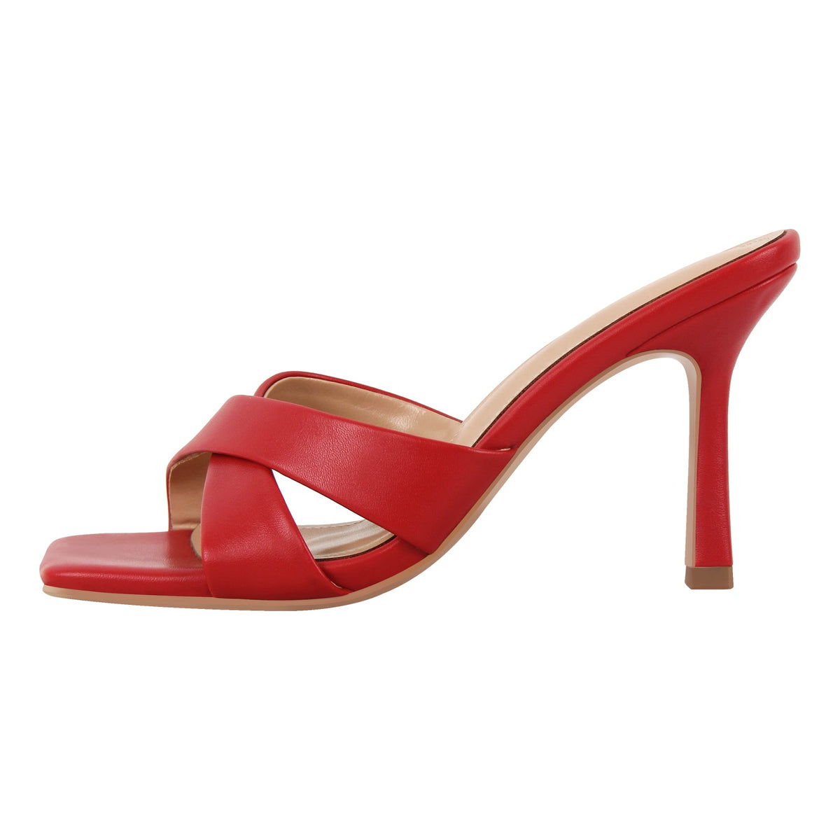 Square Toe Cross Band Sandals Mules - Onlymaker
