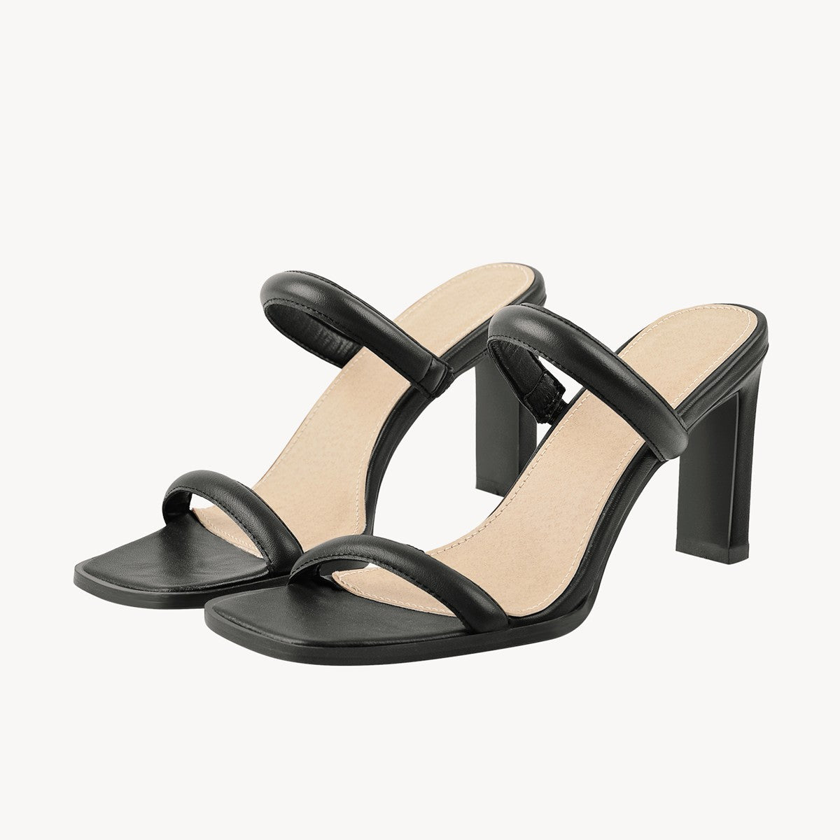 Square Toe Slip On Sandals Mules - Onlymaker