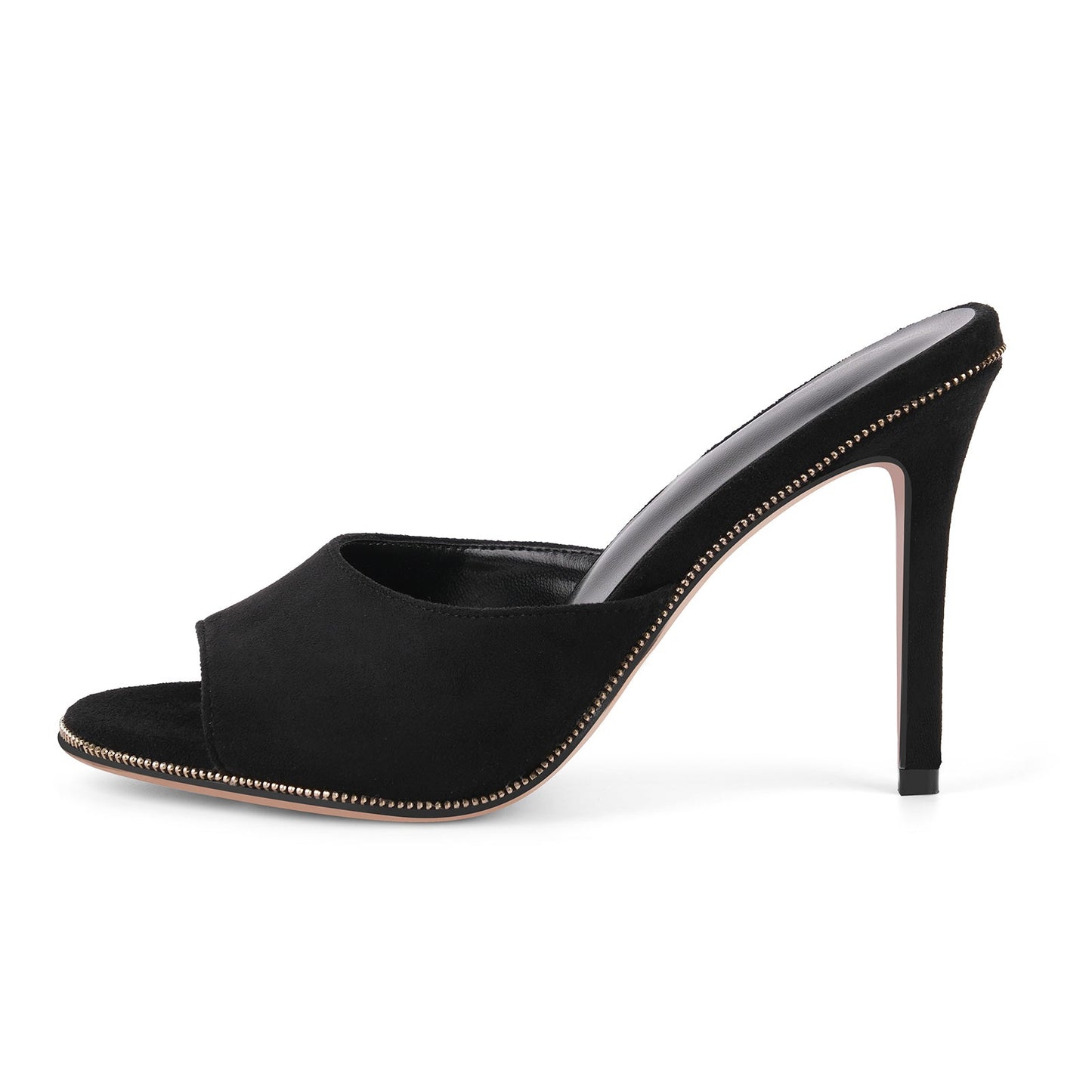 Suede Round Toe Slip On Sandals Mules - Onlymaker
