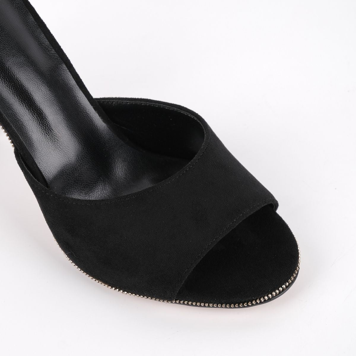 Suede Round Toe Slip On Sandals Mules - Onlymaker