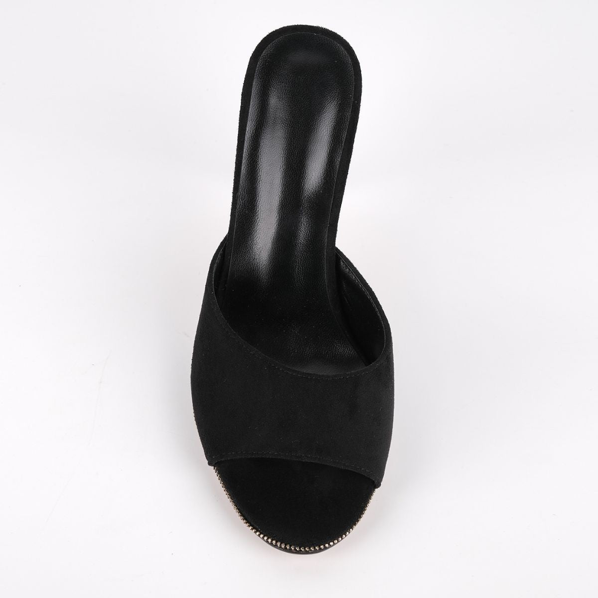 Suede Round Toe Slip On Sandals Mules - Onlymaker
