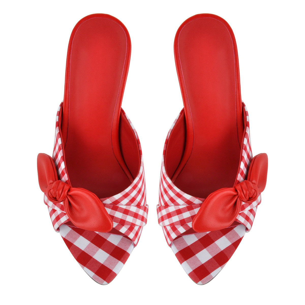 Pointed Toe Bow Stiletto Mules - Onlymaker