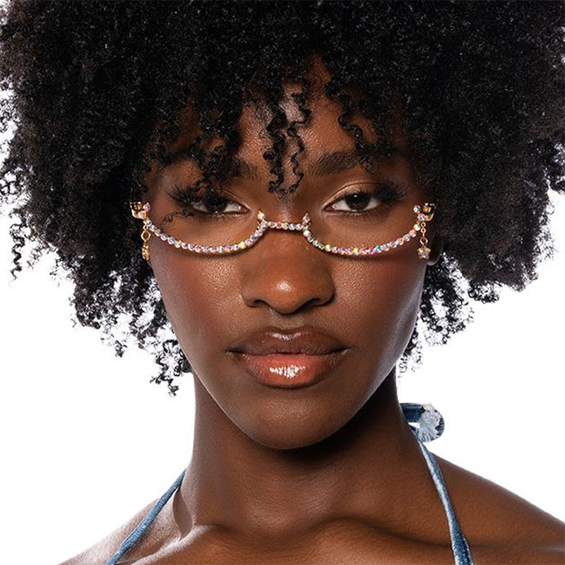Crystal Non-Lens Decorative Sunglasses - Onlymaker