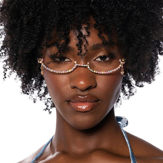 Crystal Non-Lens Decorative Sunglasses - Onlymaker