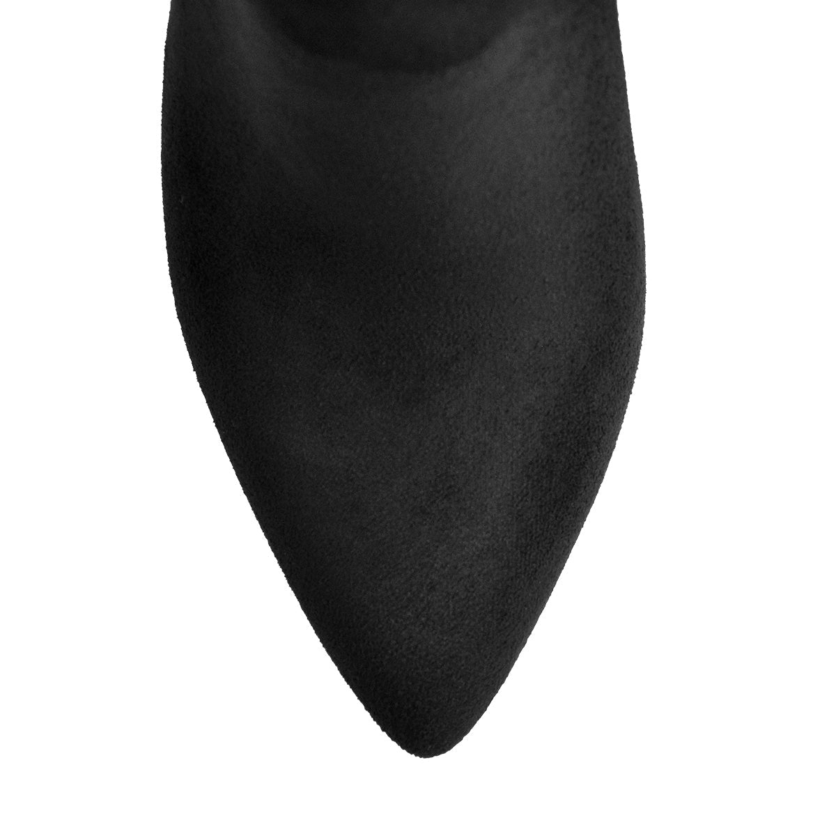 Black Pointed Toe Stiletto Suede Boots - Onlymaker