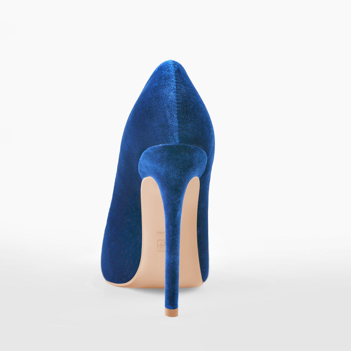 Pointed Toe Stiletto Slip-On Blue Velvet Pumps - Onlymaker