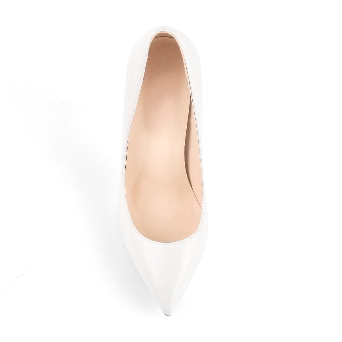 Matte White Pointed Toe Stiletto Pumps - Onlymaker