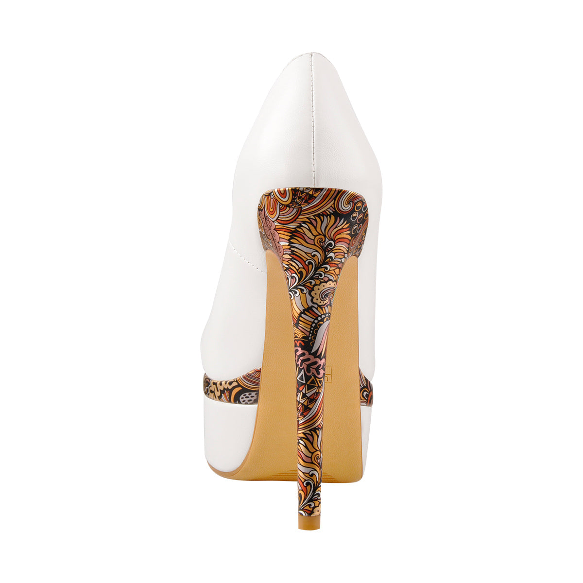 Double Platform Flower Print Stiletto High Heels - Onlymaker
