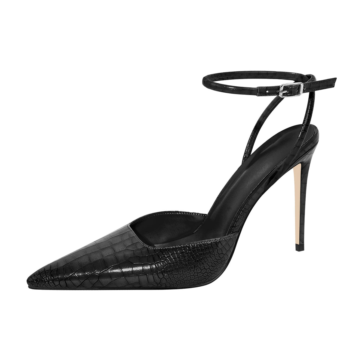 Pointed Toe Stiletto Ankle Strap Pumps - Onlymaker