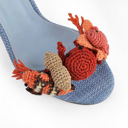 Round Toe Woven Embellished Ankle Strap Sandals - Onlymaker