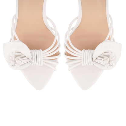 Pointed Toe Flower Ankle Strap Sandals - Onlymaker