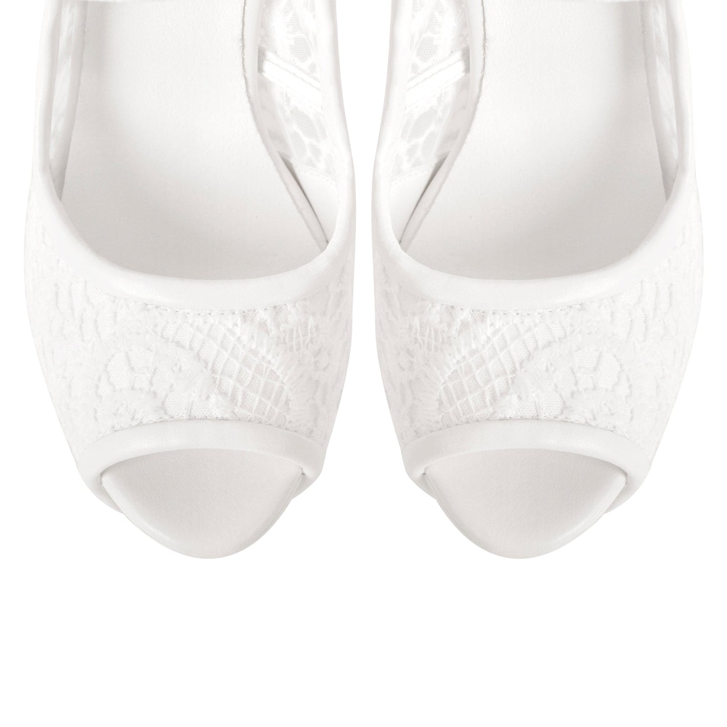 Peep Toe Platform Criss Cross Strap Mesh High Heels - Onlymaker