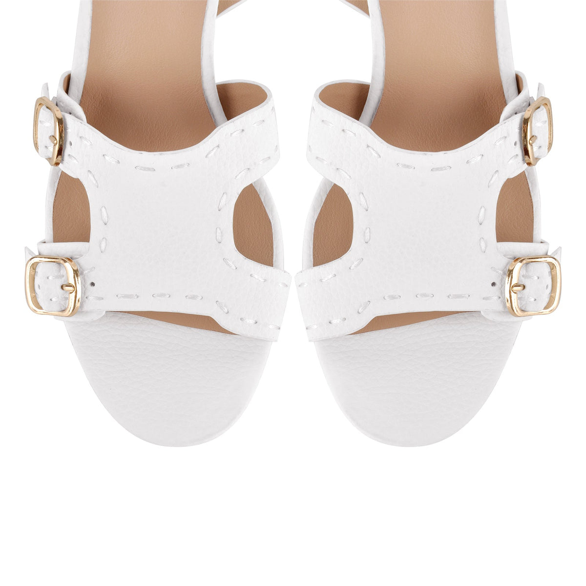 Round Toe Buckle Ankle Strap Chunky Sandals - Onlymaker