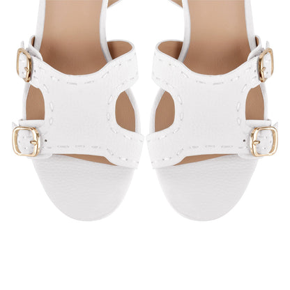 Round Toe Buckle Ankle Strap Chunky Sandals - Onlymaker