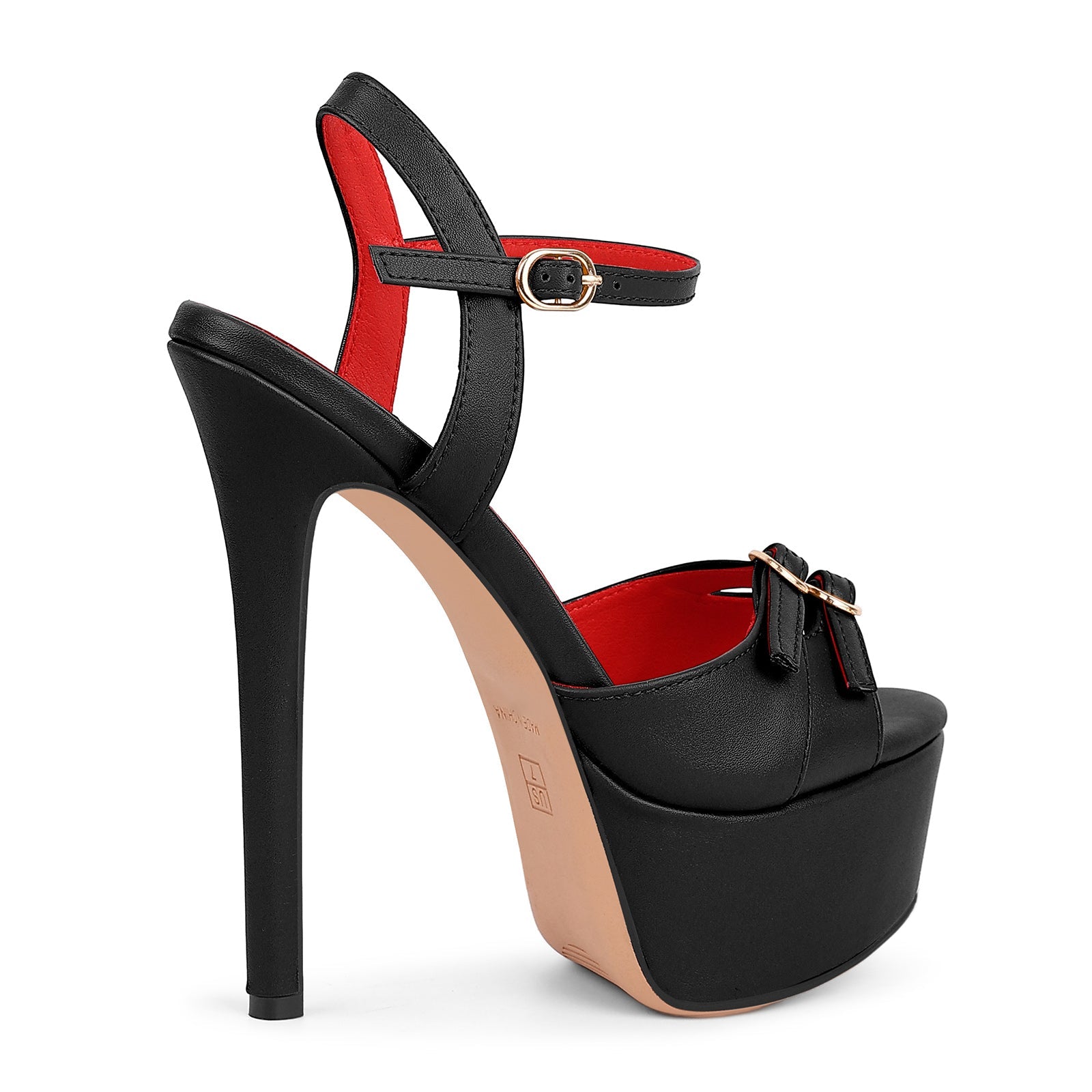 Platform Buckle Strap Stiletto Sandals - Onlymaker