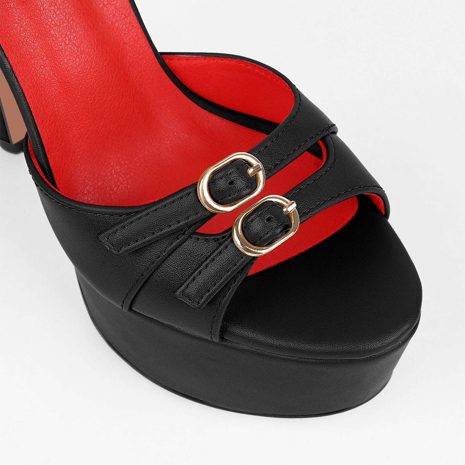 Platform Buckle Strap Stiletto Sandals - Onlymaker