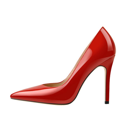 Red Pointed Toe Patent Leather High Heels Stiletto Pumps - Onlymaker