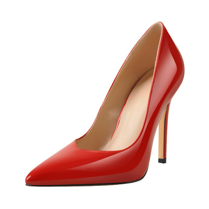 Red Pointed Toe Patent Leather High Heels Stiletto Pumps - Onlymaker