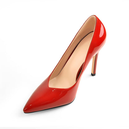 Red Pointed Toe Patent Leather High Heels Stiletto Pumps - Onlymaker