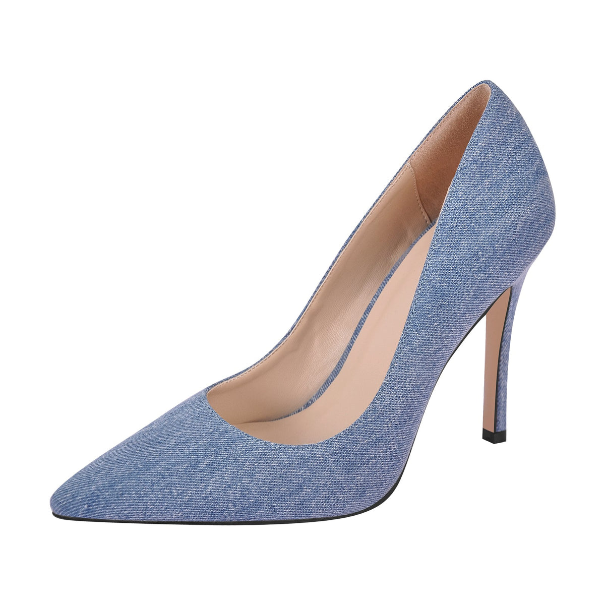 Denim Pointed Toe Stilettos Pumps - Onlymaker