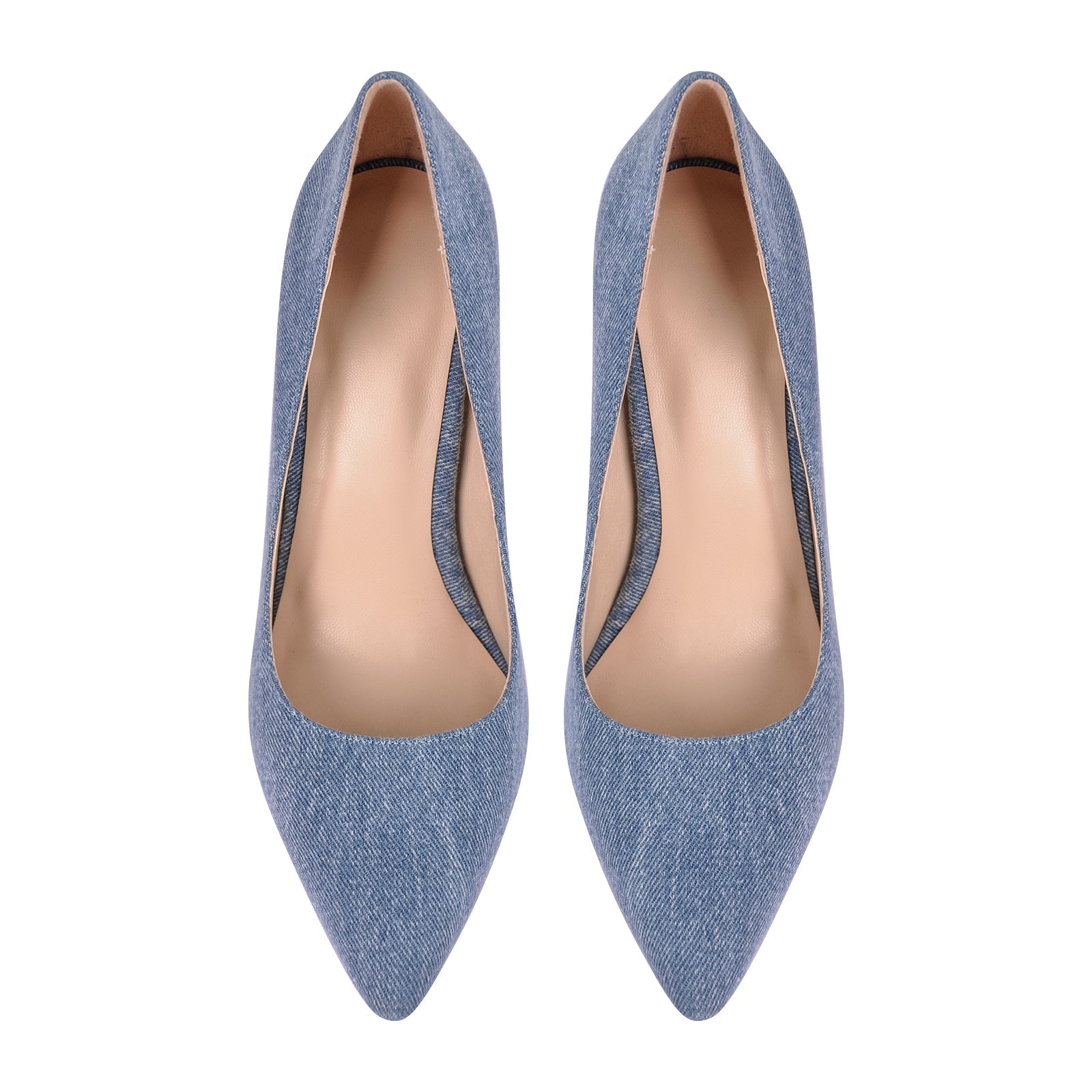 Denim Pointed Toe Stilettos Pumps - Onlymaker