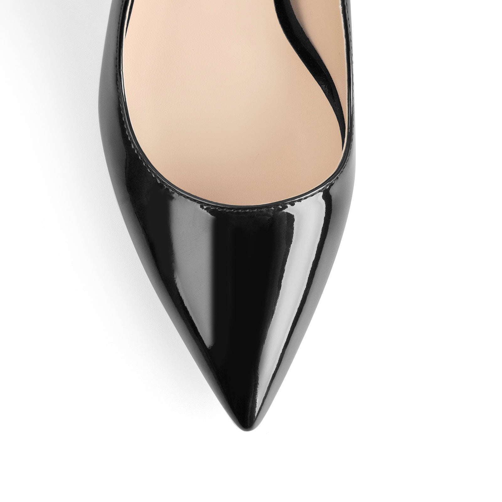 Patent Leather Ankle Chains Pointed Toe Pumps - Onlymaker