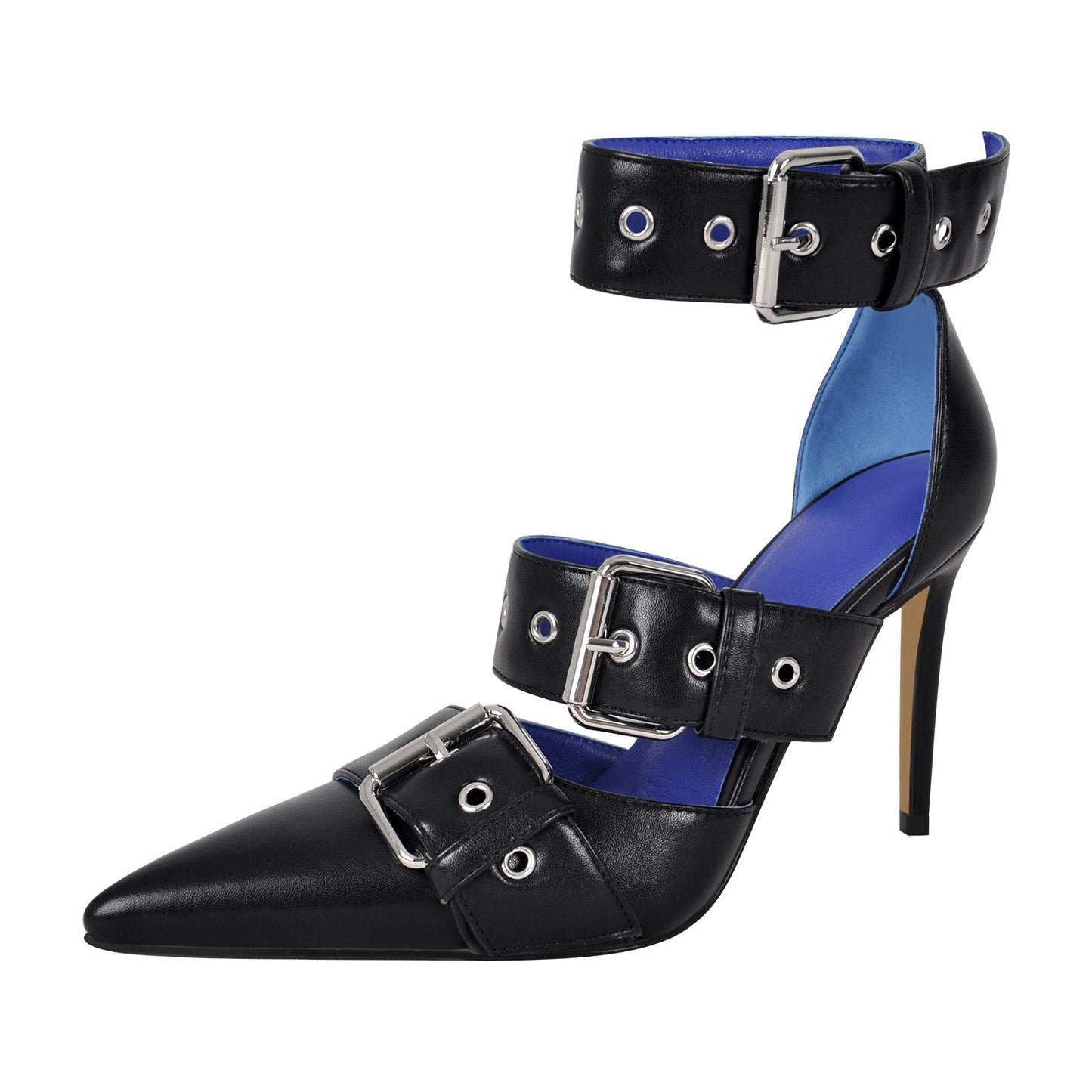 Pointed Toe Ankle Buckle Strap High Heels Pumps - Onlymaker