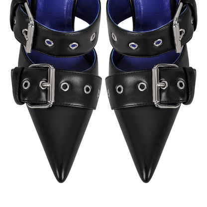 Pointed Toe Ankle Buckle Strap High Heels Pumps - Onlymaker