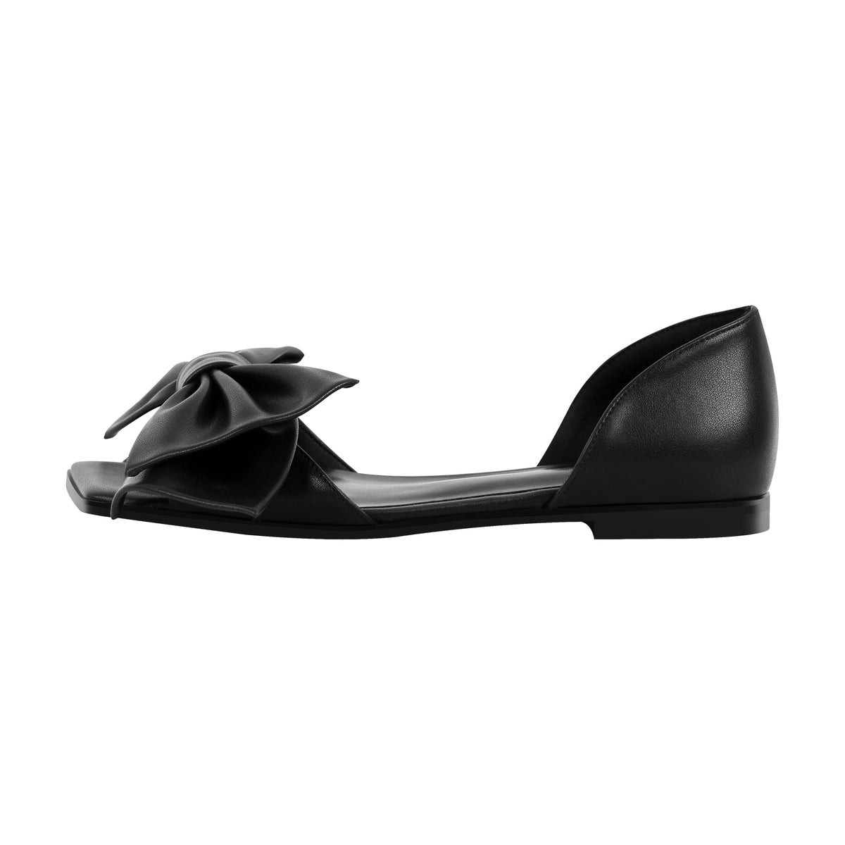 Bow Square Toe Flats - Onlymaker
