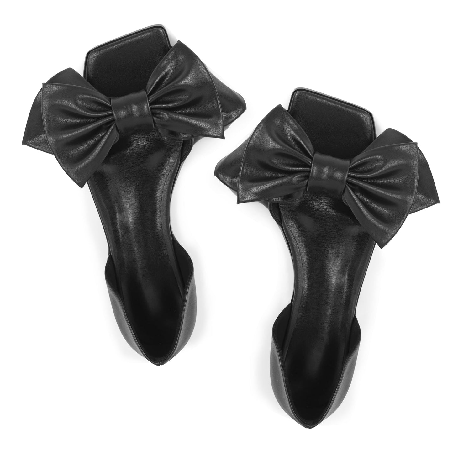 Bow Square Toe Flats - Onlymaker
