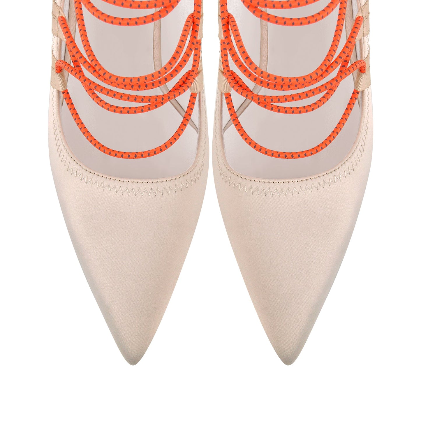 Pointed Toe Gladiator Lace-up Satin Pumps - Onlymaker