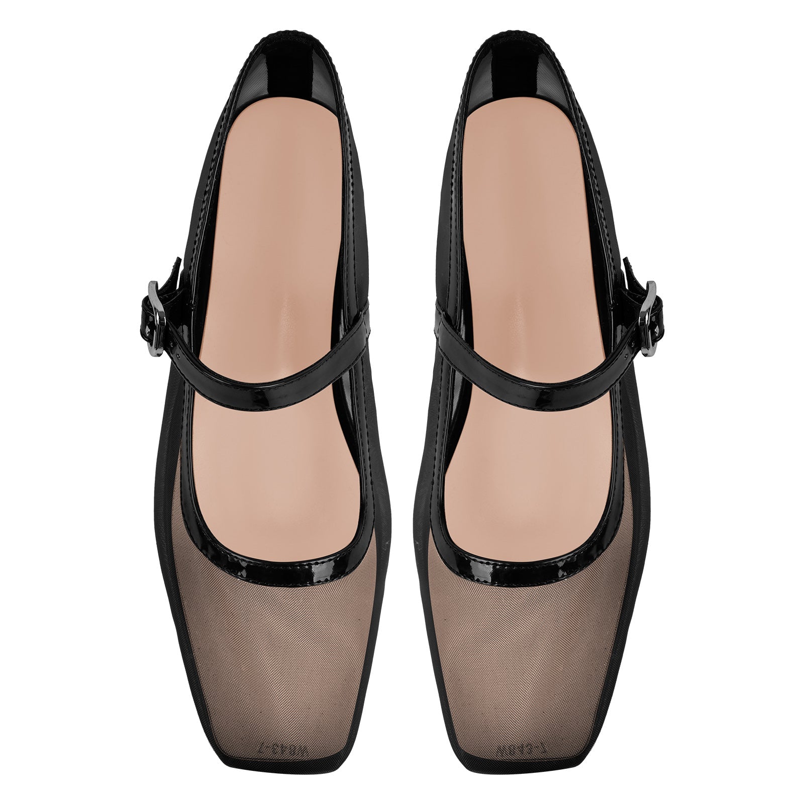 Mesh Square Toe Mary Jane Ballet Flats - Onlymaker