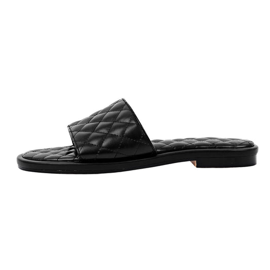Round Toe Quilted Sandals Flats - Onlymaker