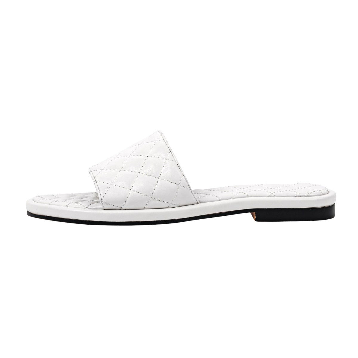 Round Toe Quilted Sandals Flats - Onlymaker