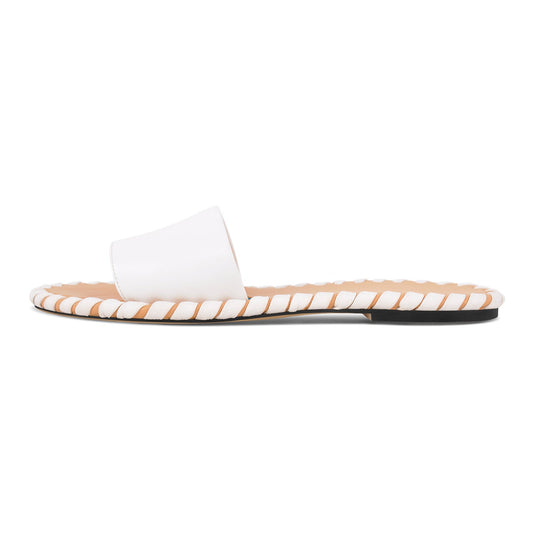 Round Toe Stitch Sandals Flats - Onlymaker