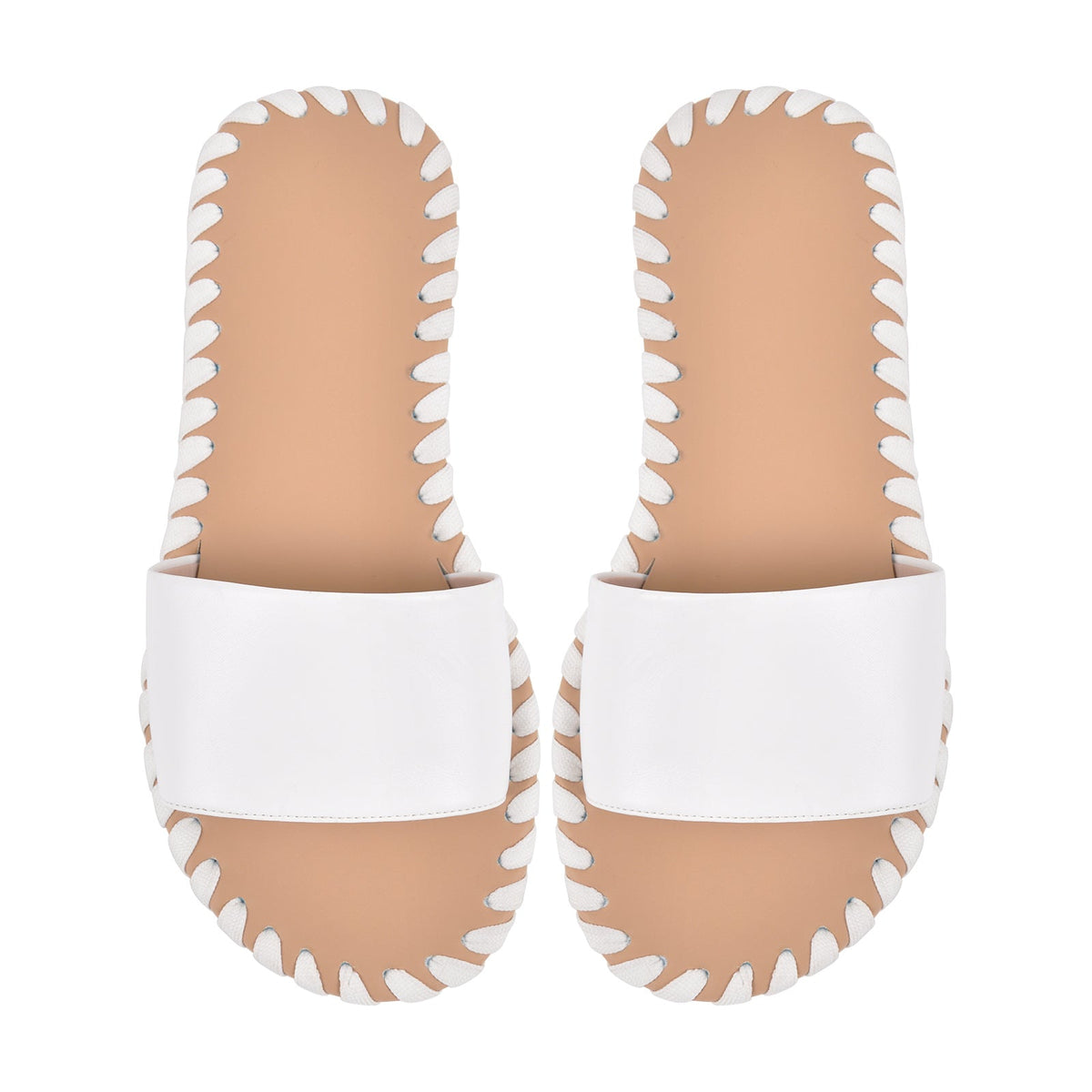 Round Toe Stitch Sandals Flats - Onlymaker